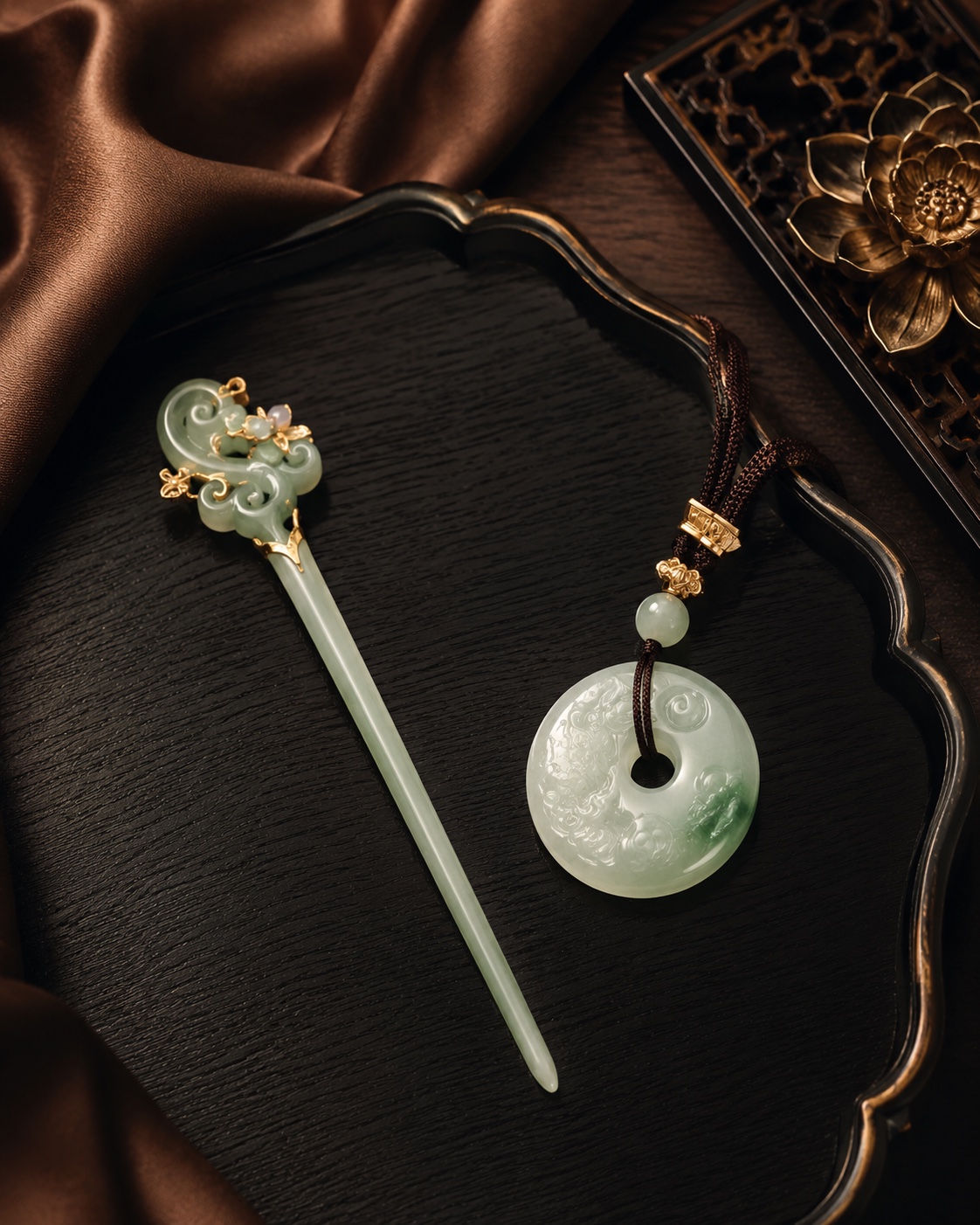 A refined adornment detail for a wearable private direction.